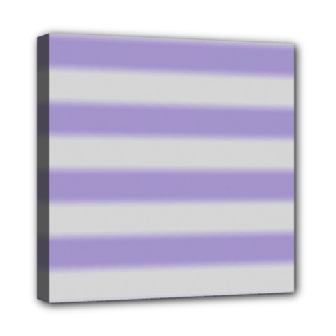 Bold Stripes Soft Purple Pattern Mini Canvas 8  X 8  (stretched) by BrightVibesDesign
