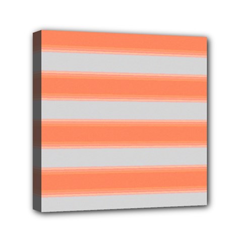 Bold Stripes Orange Pattern Mini Canvas 6  X 6  (stretched) by BrightVibesDesign
