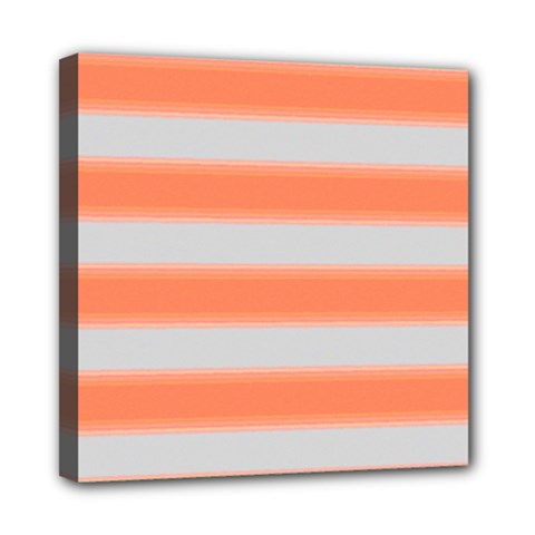 Bold Stripes Orange Pattern Mini Canvas 8  X 8  (stretched) by BrightVibesDesign