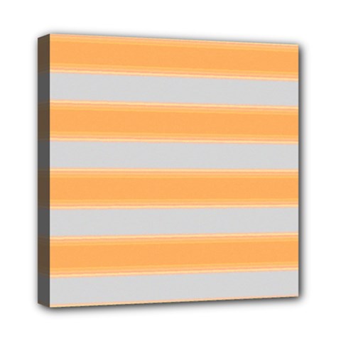 Bold Stripes Yellow Pattern Mini Canvas 8  X 8  (stretched) by BrightVibesDesign