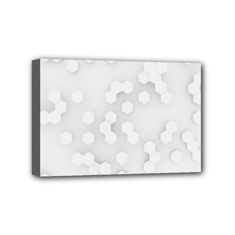 White Abstract Wall Paper Design Frame Mini Canvas 6  X 4  (stretched) by Simbadda