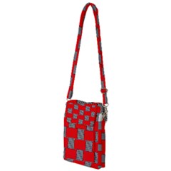 Black And White Red Patterns Multi Function Travel Bag by Simbadda