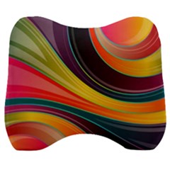 Abstract Colorful Background Wavy Velour Head Support Cushion by Simbadda