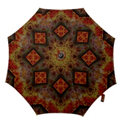Autumn Kaleidoscope Art Pattern Hook Handle Umbrellas (medium) by Simbadda