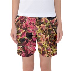 Plant Leaves Foliage Pattern Women s Basketball Shorts by Celenk