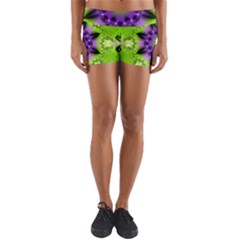Abstract Background Art  Pattern Yoga Shorts by Celenk