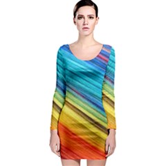Rainbow Long Sleeve Bodycon Dress by NSGLOBALDESIGNS2