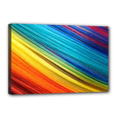 Rainbow Canvas 18  X 12  (stretched) by NSGLOBALDESIGNS2