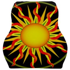 Mandala Sun Graphic Design Car Seat Velour Cushion  by Simbadda