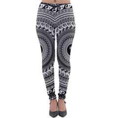 Graphic Design Round Geometric Lightweight Velour Leggings by Simbadda