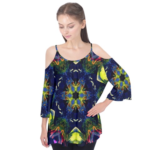 Chakra Art Healing Mandala Flutter Tees by Simbadda