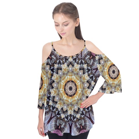 Abstract Art Texture Mandala Flutter Tees by Simbadda