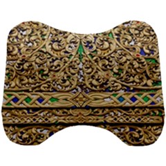 Gold Pattern Decoration Golden Head Support Cushion by Simbadda