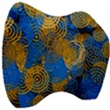 Circle Rings Abstract Optics Velour Head Support Cushion View3