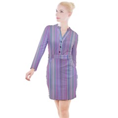 Broken Tv Screen Button Long Sleeve Dress by dressshop