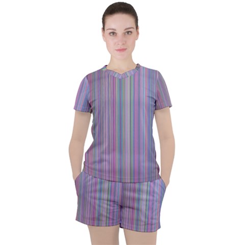 Broken Tv Screen Women s Tee And Shorts Set by dressshop