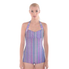 Broken Tv Screen Boyleg Halter Swimsuit  by dressshop