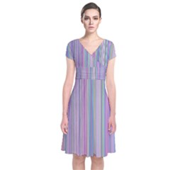 Broken Tv Screen Short Sleeve Front Wrap Dress by dressshop