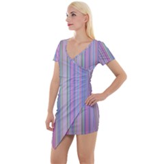 Broken Tv Screen Short Sleeve Asymmetric Mini Dress by dressshop
