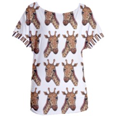 Giraffe Women s Oversized Tee by ArtByAng