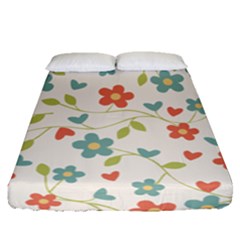 Flowers Pattern Fitted Sheet (queen Size) by Hansue