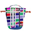 Color Graffiti Pattern Geometric Drawstring Bucket Bag View2