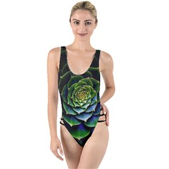 Nature Desktop Flora Color Pattern High Leg Strappy Swimsuit by Nexatart