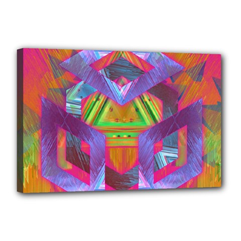 Glitch Glitch Art Grunge Distortion Canvas 18  X 12  (stretched) by Nexatart