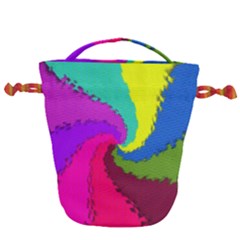 Art Abstract Pattern Color Drawstring Bucket Bag by Nexatart