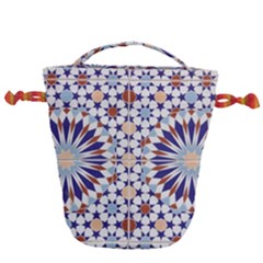 Morocco Essaouira Tile Pattern Drawstring Bucket Bag by Nexatart