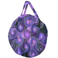 Abstract Pattern Fractal Wallpaper Giant Round Zipper Tote by Nexatart