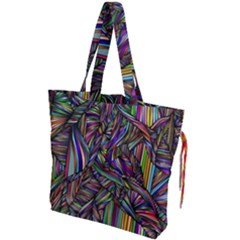 Background Wallpaper Abstract Lines Drawstring Tote Bag by Nexatart