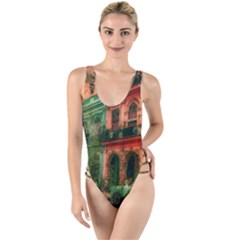 Havana Cuba Architecture Capital High Leg Strappy Swimsuit by Nexatart