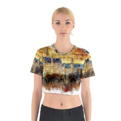 Architecture Castle Fairy Castle Cotton Crop Top by Nexatart