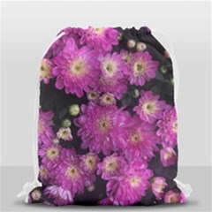 Pink Mums Garden Drawstring Bag (small) by bloomingvinedesign