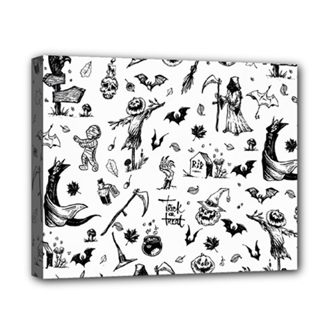 Halloween Pattern Canvas 10  X 8  (stretched) by Valentinaart
