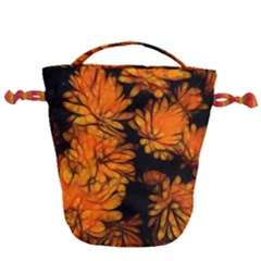 Yellow Flower Abstract Drawstring Bucket Bag by bloomingvinedesign