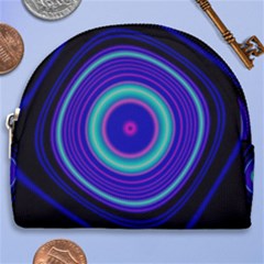 Digital Art Background Pink Blue Horseshoe Style Canvas Pouch by Sapixe