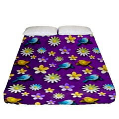 Default Floral Tissue Curtain Fitted Sheet (queen Size) by Sapixe