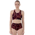 Lava Cracked Background Fire Racer Back Bikini Set View1