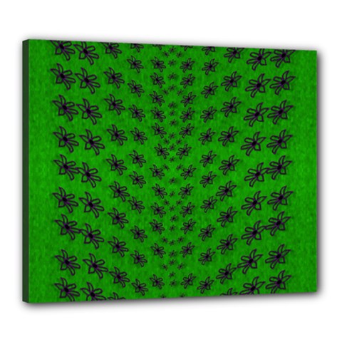 Forest Flowers In The Green Soft Ornate Nature Canvas 24  X 20  (stretched) by pepitasart