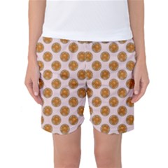 Waffle Polka Dot Pattern Women s Basketball Shorts by emilyzragz