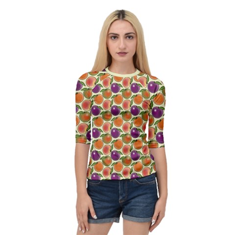 Fruit Tree Salad Pattern Quarter Sleeve Raglan Tee by emilyzragz