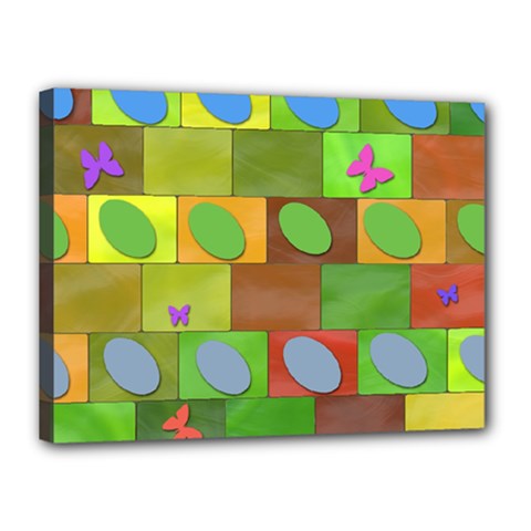 Easter Egg Happy Easter Colorful Canvas 16  X 12  (stretched) by Sapixe