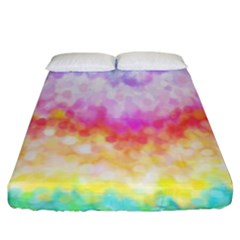 Rainbow Pontilism Background Fitted Sheet (king Size) by Sapixe