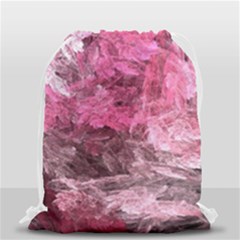 Pink Crystal Fractal Drawstring Bag (small) by bloomingvinedesign