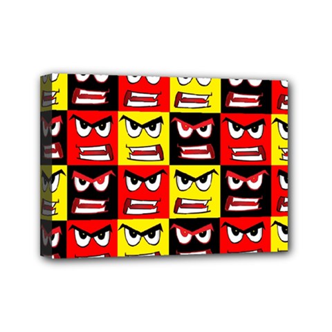 Angry Face Mini Canvas 7  X 5  (stretched) by ArtworkByPatrick