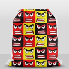 Angry Face Drawstring Bag (small) by ArtworkByPatrick