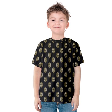 Venetian Mask Motif Pattern 1 Kids  Cotton Tee by dflcprintsclothing