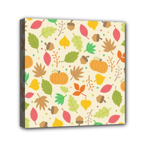 Thanksgiving Pattern Mini Canvas 6  X 6  (stretched) by Valentinaart